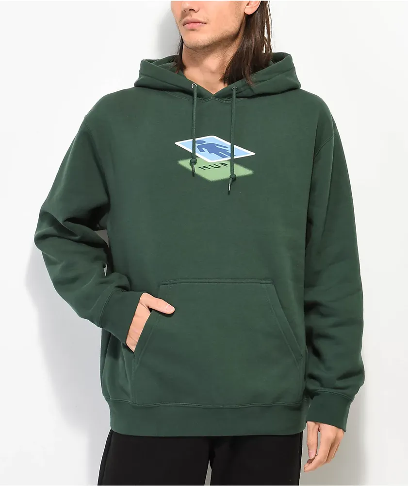 HUF x Girl Shadow Green Hoodie