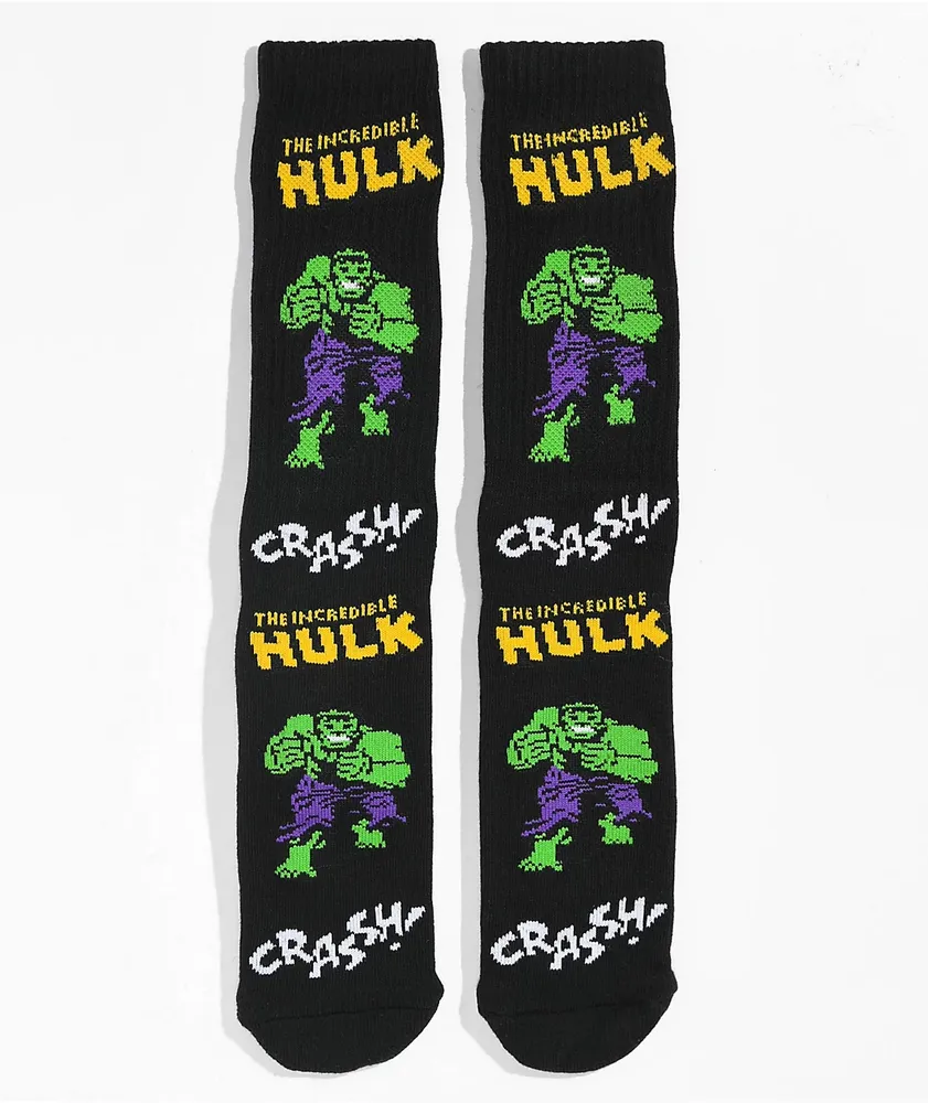 HUF x Hulk Retro Black Crew Socks