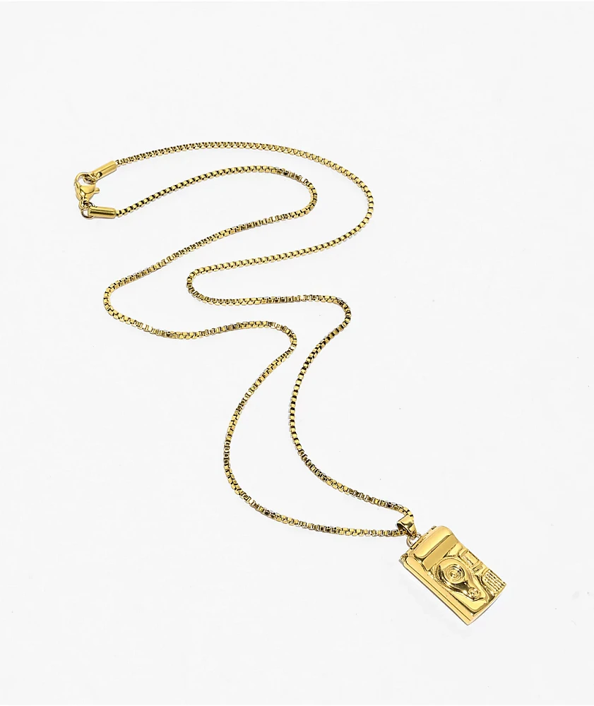 HUF x Kodak Camera Gold Locket Necklace