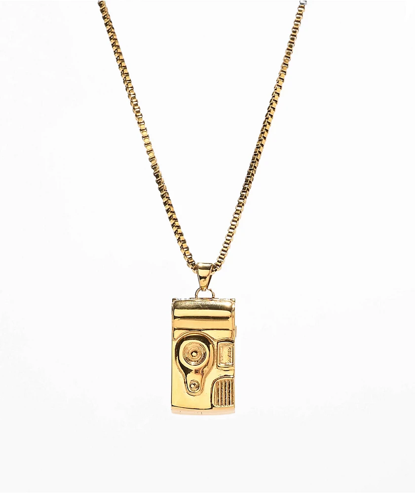 HUF x Kodak Camera Gold Locket Necklace