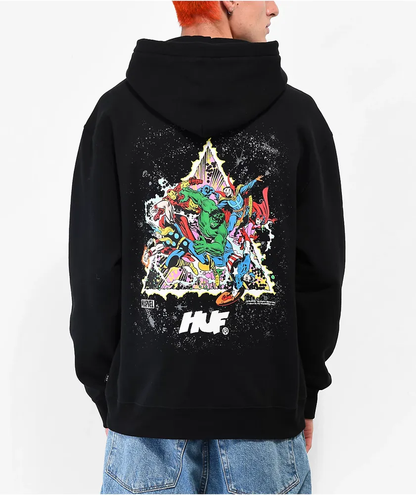 HUF x Marvel Avengers Cosmic Assemblage Black Hoodie