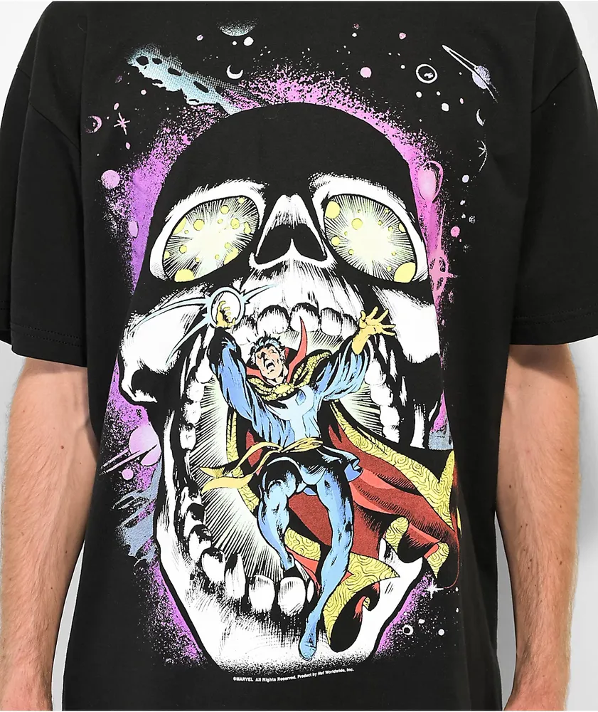 HUF x Marvel Avengers Strange Skull Black T-Shirt