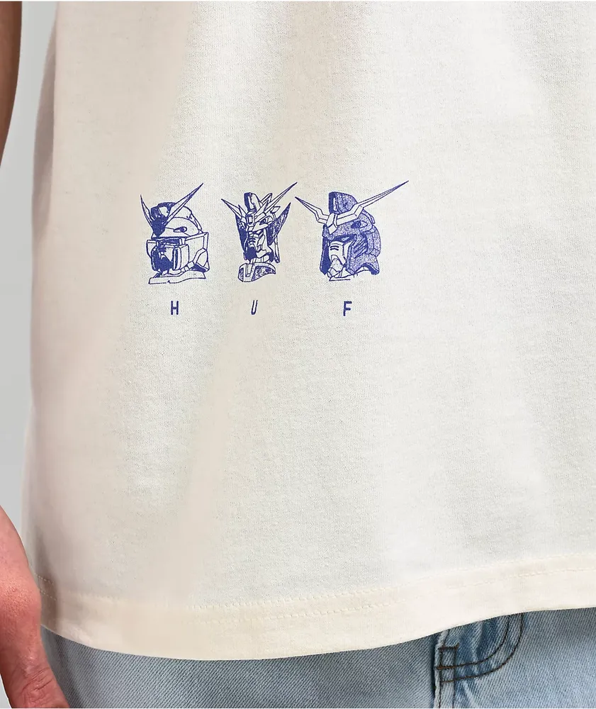 HUF x Mobile Suit Gundam Wing Heads Bone T-Shirt