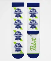 HUF x PBR Logo White Crew Socks