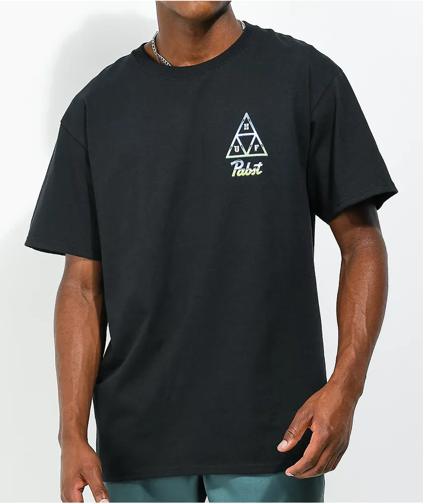 HUF x PBR Pabst Triple Triangle Black T-Shirt