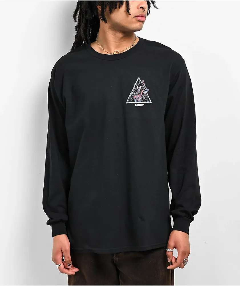 HUF x Spider-Man Universe Miles Triple Triangle Black Long Sleeve T-Shirt