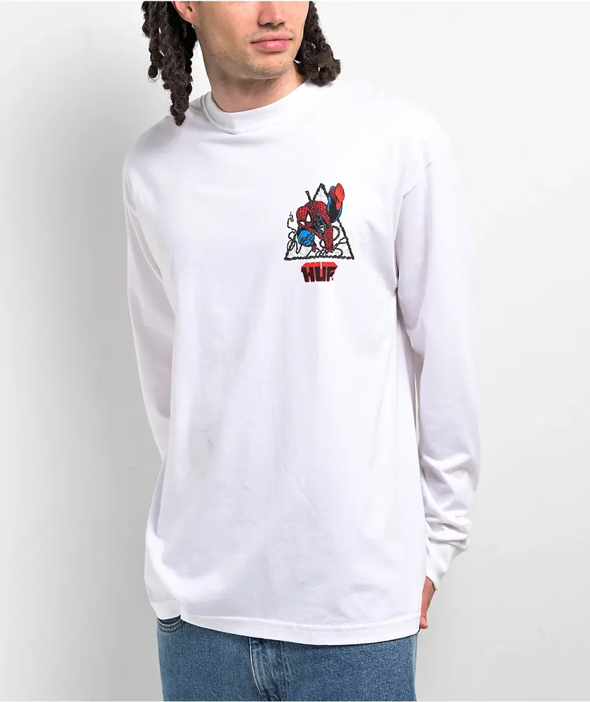 HUF x Spiderman Thwip White Long Sleeve T-Shirt