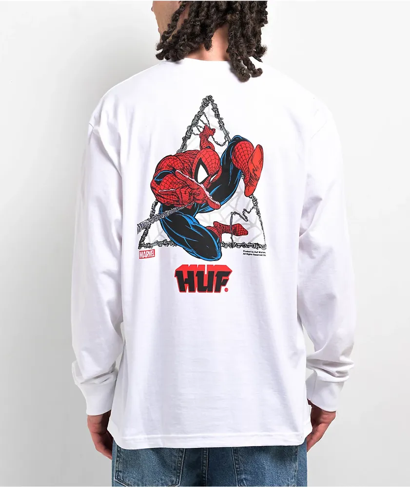 HUF x Spiderman Thwip White Long Sleeve T-Shirt