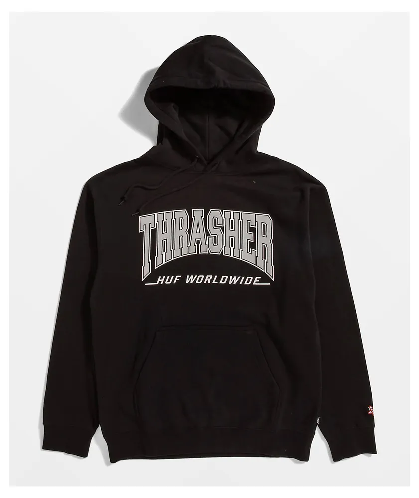 HUF x THRASHER Bayview Black Hoodie