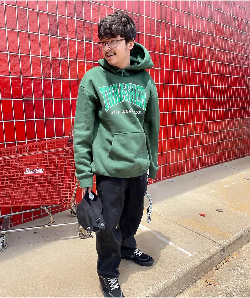 HUF x THRASHER Bayview Forest Green Hoodie