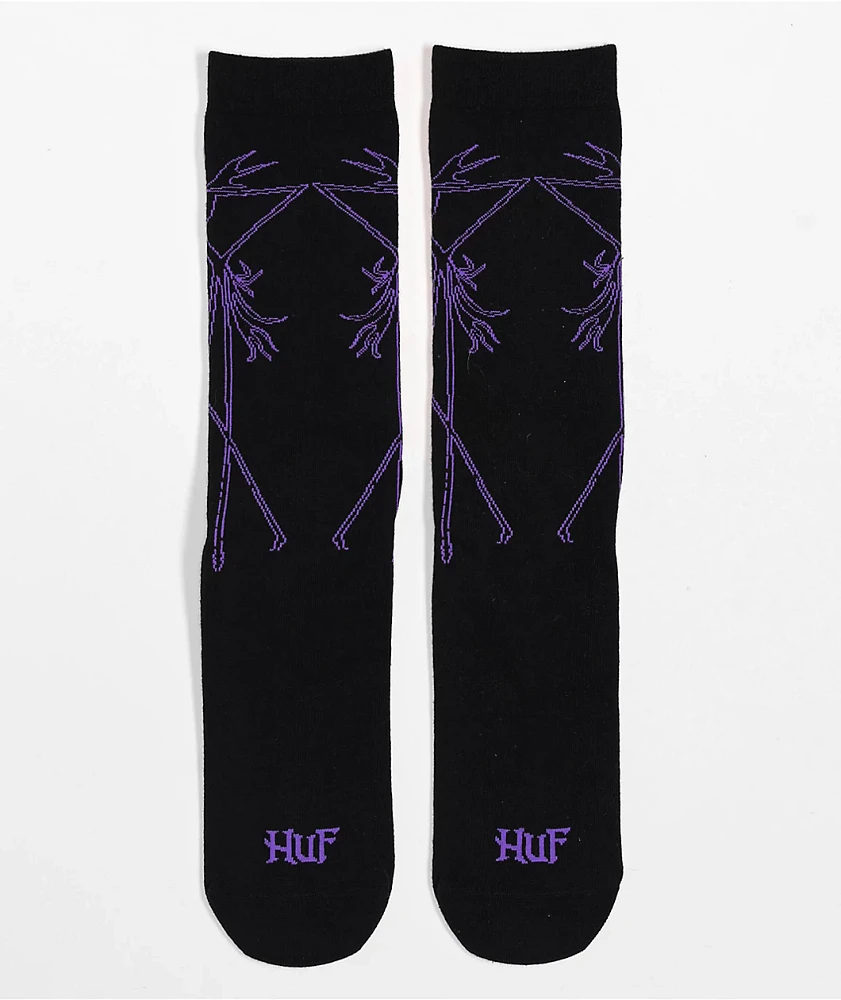 HUF x The Nightmare Before Christmas Jack Skellington Black Crew Socks