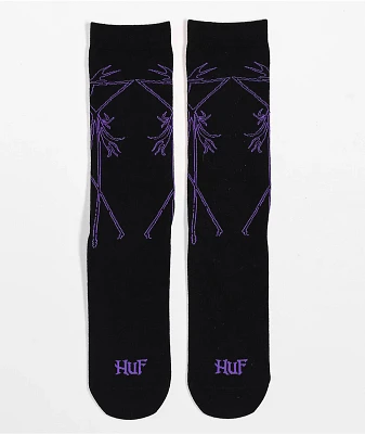 HUF x The Nightmare Before Christmas Jack Skellington Black Crew Socks