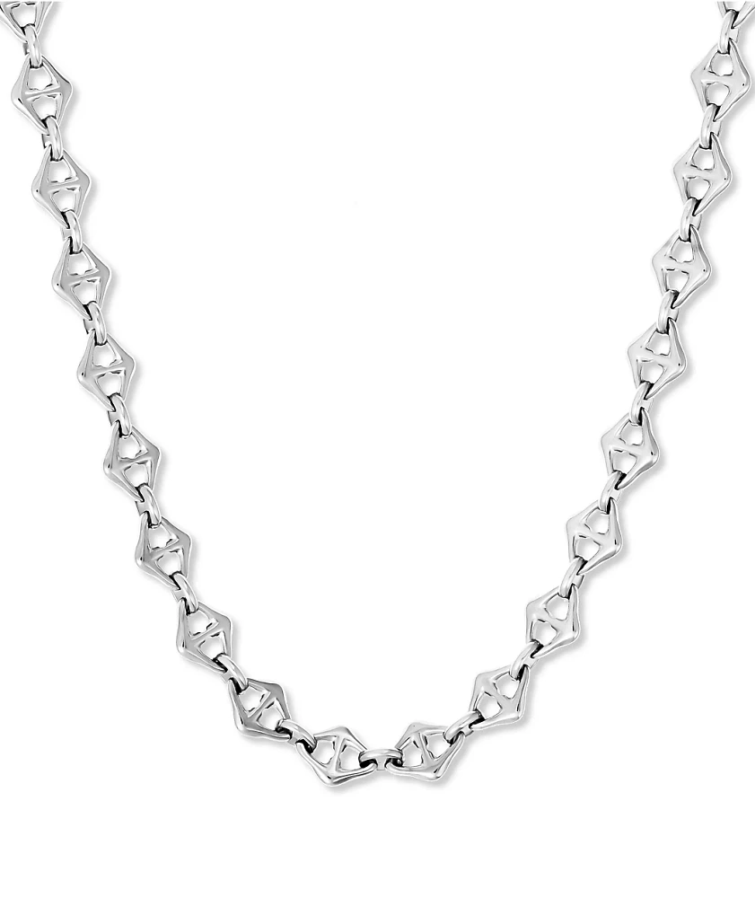 Half Hearted Anchor 12mm Silver Chain Necklace