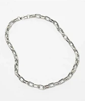 Half Hearted Rolo 9mm Silver Chain Necklace