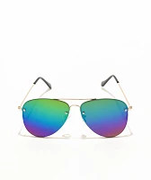 Half Rim Rainbow Pilot Sunglasses