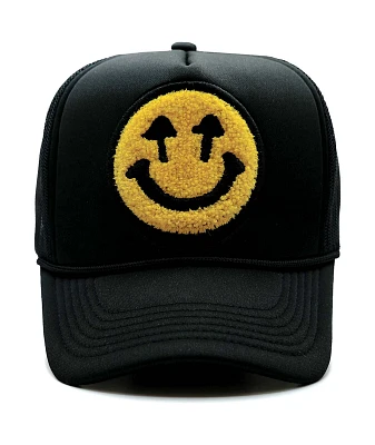 Happy Caps Double Blind Black Trucker Hat