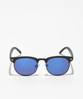 Happy Hour G2 Matte Black Blue Mirror Polarized Sunglasses