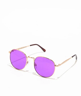 Happy Hour HoliDaze Gold & Purple Sunglasses
