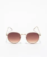 Happy Hour Holidaze Amber Round Sunglasses