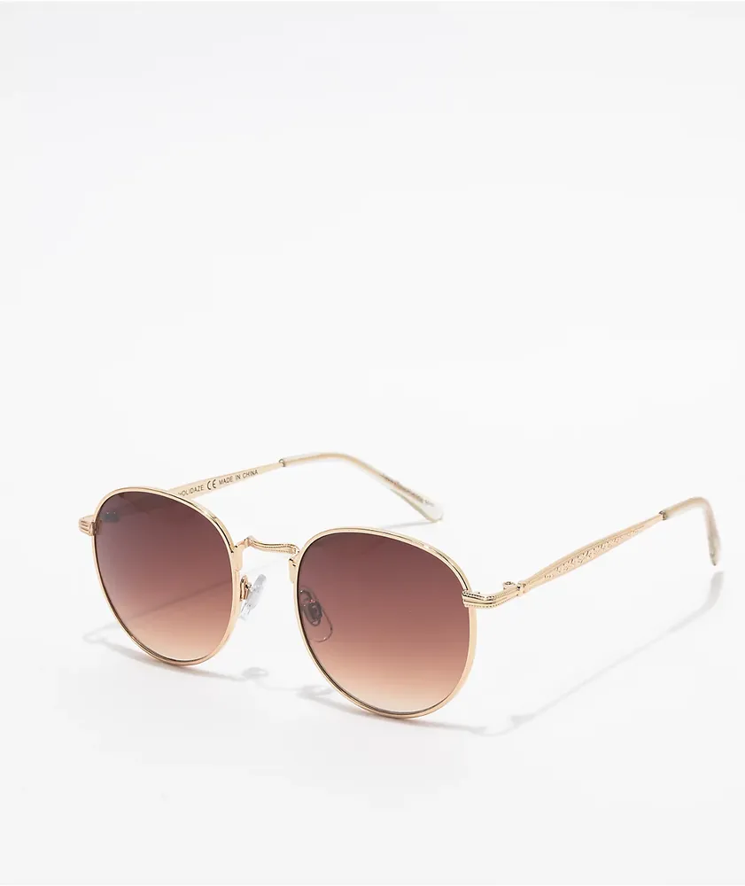 Happy Hour Holidaze Amber Round Sunglasses