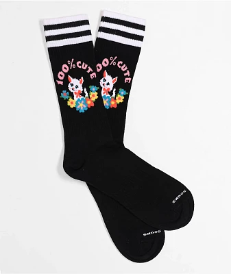 Happy Socks 100% Cute Black Crew Socks