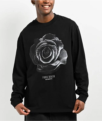 Hasta Muerte Death Rose Black Long Sleeve T-Shirt