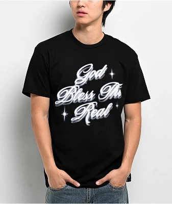 Hasta Muerte God Bless The Real Black T-Shirt