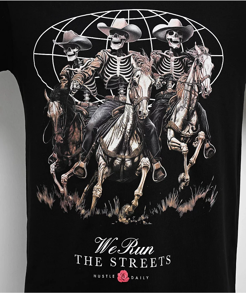 Hasta Muerte Run The Streets Black T-Shirt