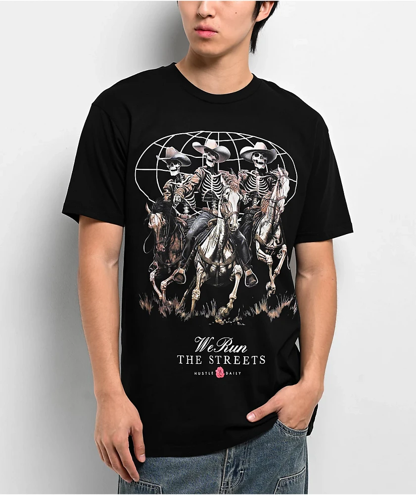 Hasta Muerte Run The Streets Black T-Shirt