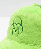 Hazheart Logo Green Fuzzy Trucker Hat