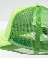 Hazheart Logo Green Fuzzy Trucker Hat