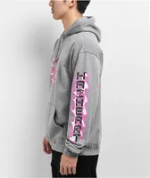 Hazheart Pink Flame Grey Hoodie