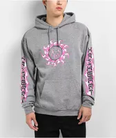 Hazheart Pink Flame Grey Hoodie