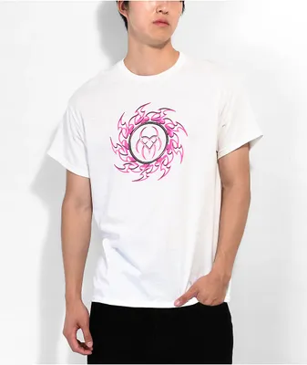 Hazheart Pink Flame White T-Shirt