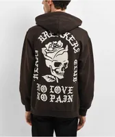 Heartbreakers Club No Pain Brown Hoodie