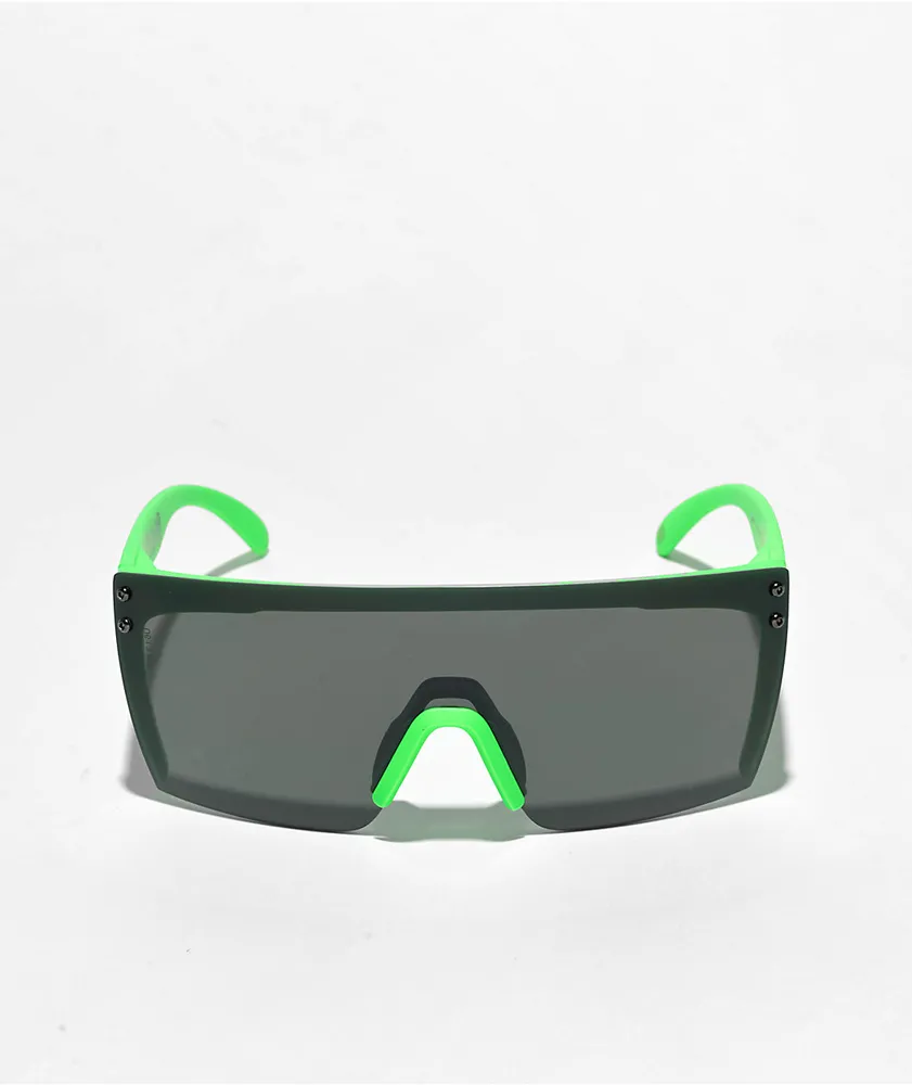 Heat Wave Lazer Face Moto Green & Black Sunglasses