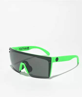 Heat Wave Lazer Face Moto Green & Black Sunglasses