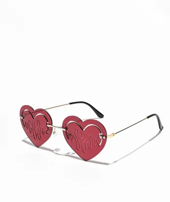 Heater Hearts Red Sunglasses