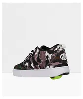 Heelys Kids Pro 20 Black, White, Grey & Green Camo Shoes