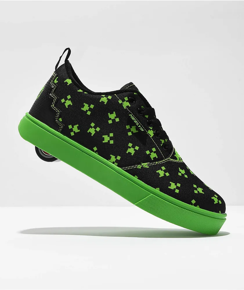 Heelys x Minecraft Creeper Pro 20 Black & Green Shoes