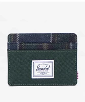 Herschel Supply Co. Charlie Darkest Spruce Winter Plaid Cardholder Wallet