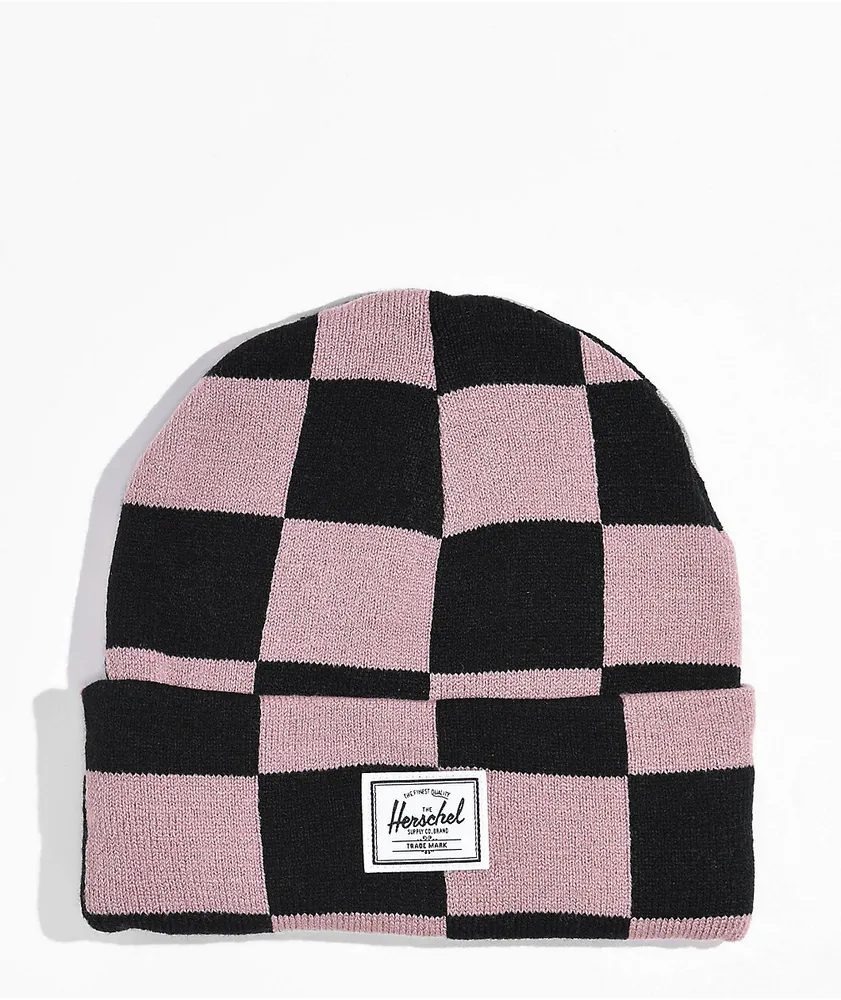 Herschel Supply Co. Elmer Black Ash Rose Checkered Beanie