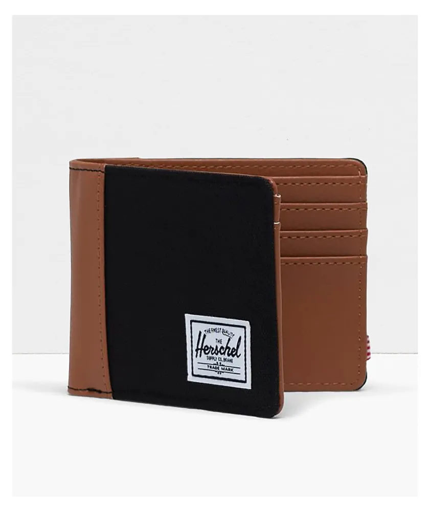 Herschel Supply Co. Hank II Leather & Canvas Black Bifold Wallet