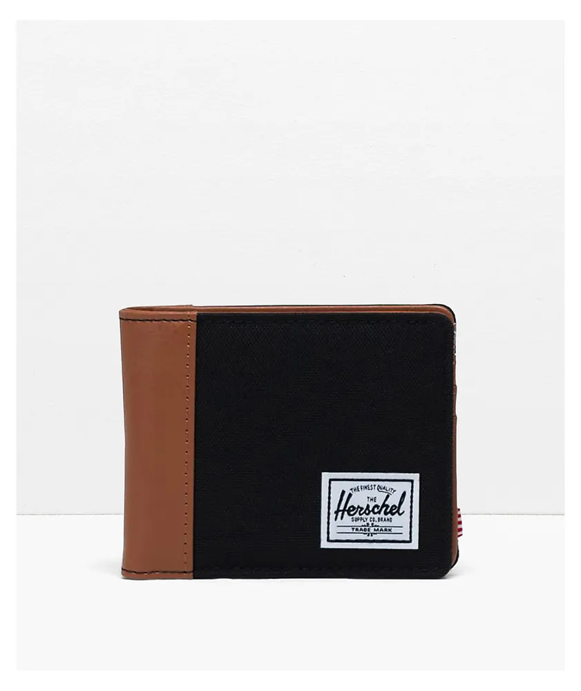 Herschel Supply Co. Hank II Leather & Canvas Black Bifold Wallet