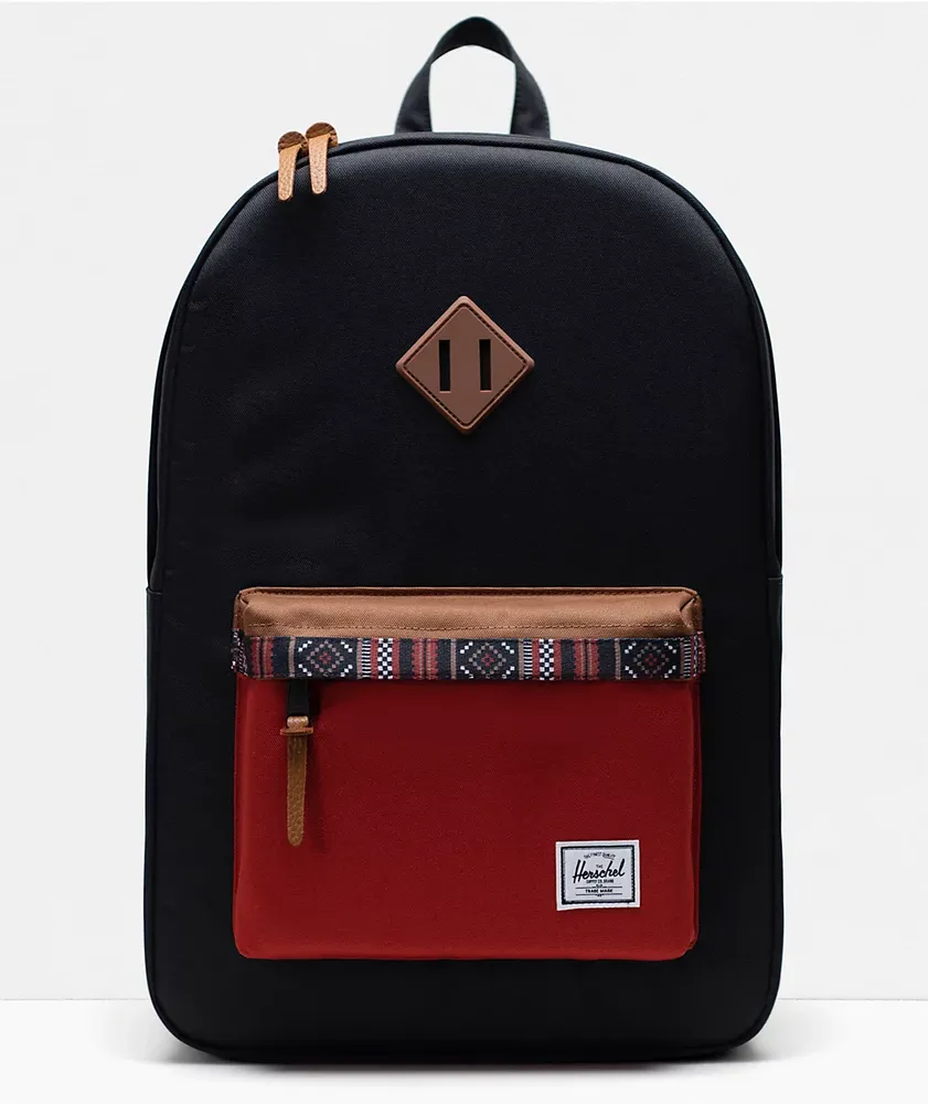 Herschel Supply Co. Heritage Black, Saddle Brown & Ketchup Backpack