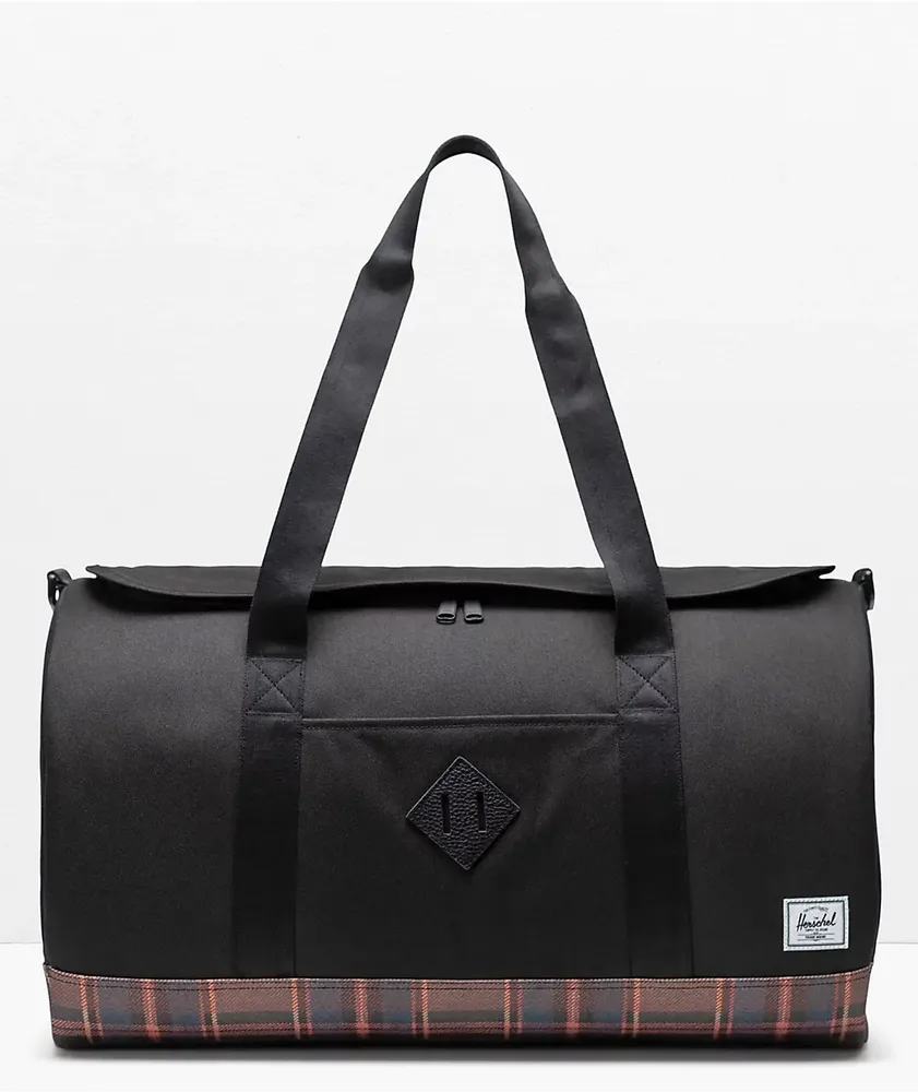 Herschel Supply Co. Heritage Black Winter Plaid Duffle Bag