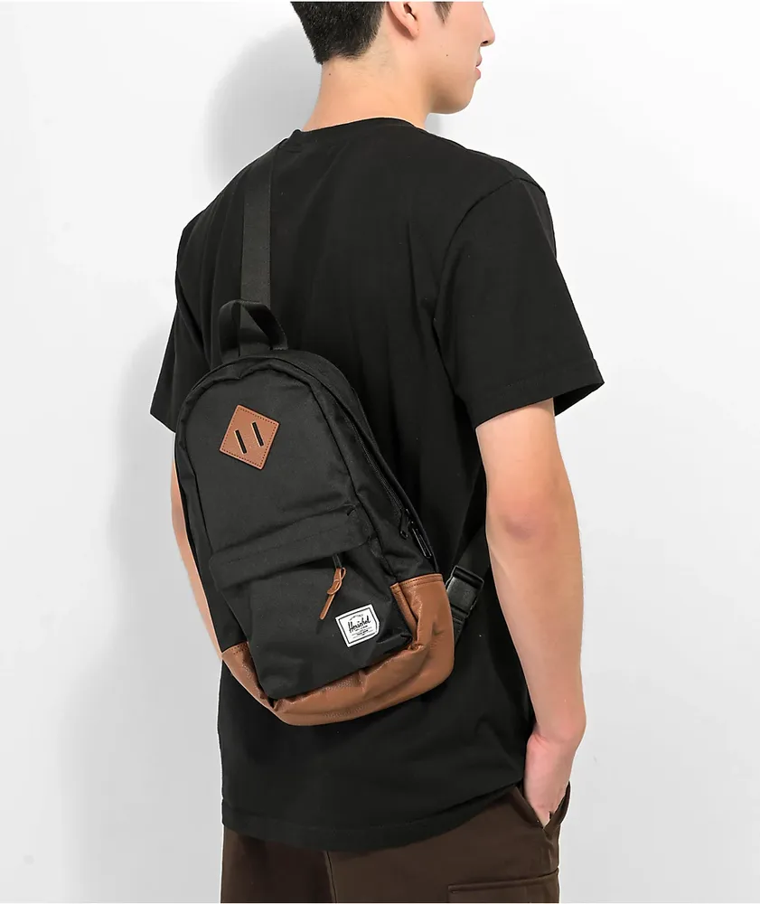 Herschel Supply Co. Heritage Eco Black & Tan Shoulder Bag