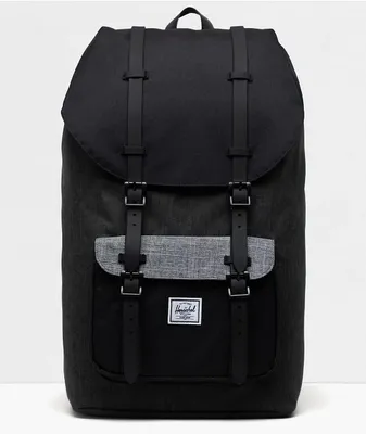 Herschel Supply Co. Little America Black & Heather Grey Crosshatch Backpack