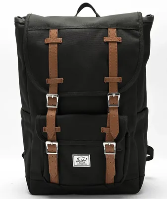Herschel Supply Co. Little America Mid Eco Black & Brown Backpack
