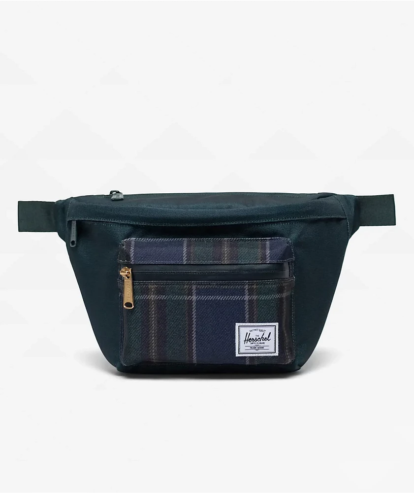 Herschel Supply Co. Pop Quiz Darkest Spruce Winter Plaid Fanny Pack